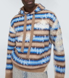 Amiri Staggered Striped mohair and wool-blend hoodie