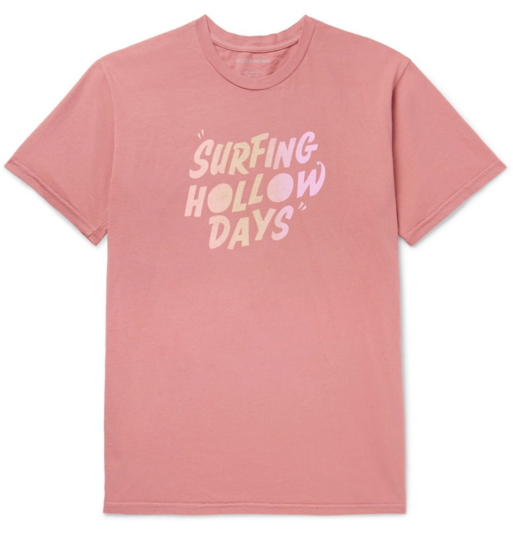 Photo: Outerknown - Logo-Print Organic Cotton-Jersey T-Shirt - Pink