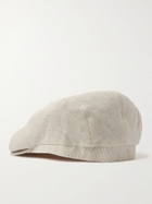 LOCK & CO HATTERS - Striped Linen Flat Cap - Neutrals
