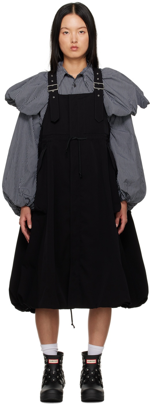 Noir Kei Ninomiya Black Pin-Buckle Midi Dress Noir Kei Ninomiya