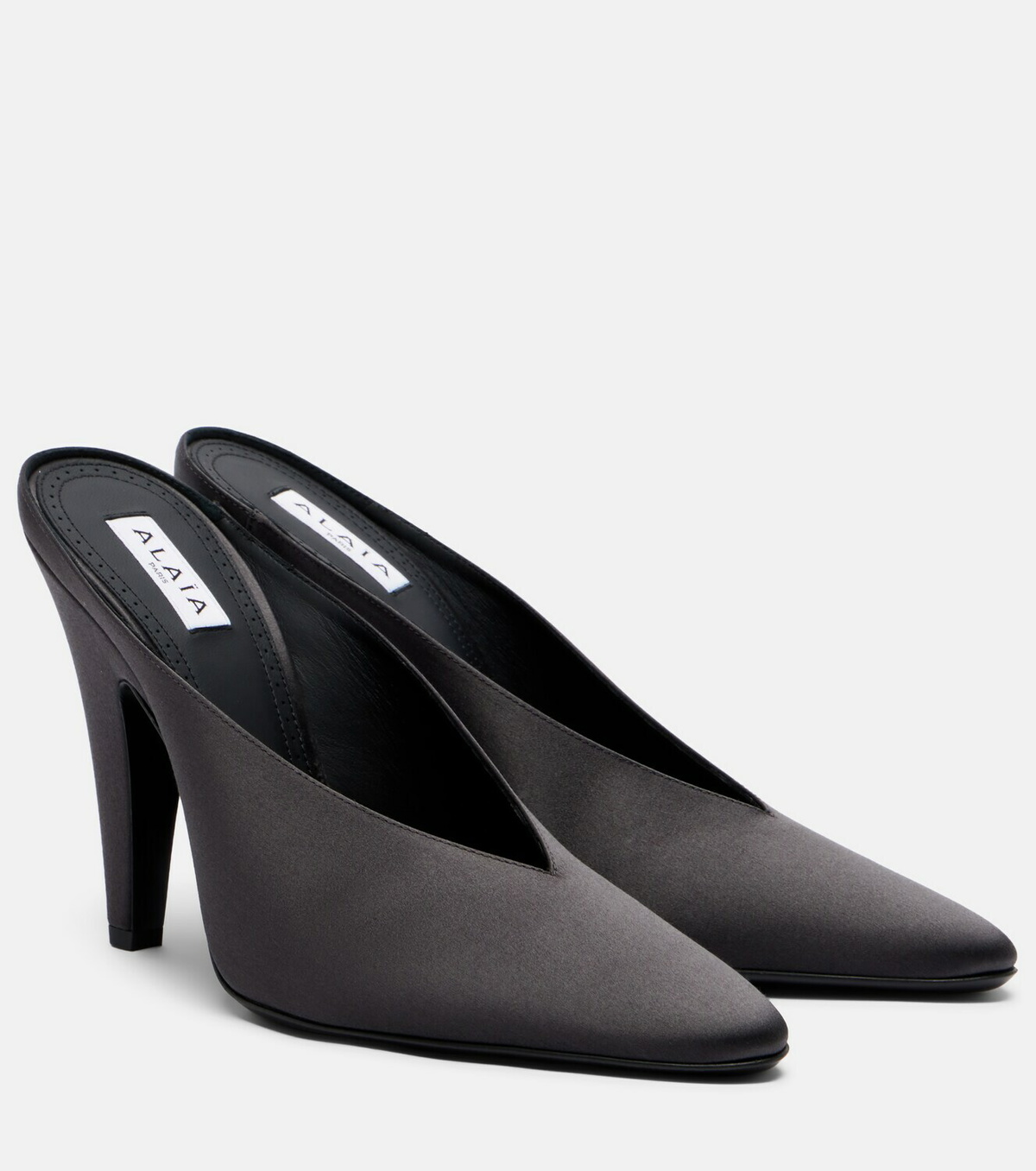 Alaïa Cone satin mules