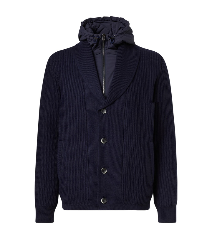 Photo: Herno Layered wool and technical cardigan