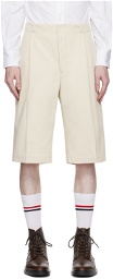 Thom Browne Off-White Single Pleat Shorts