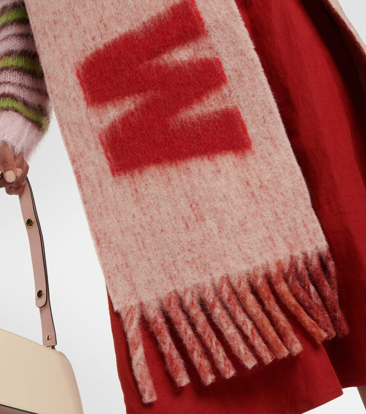 Marni Logo wool-blend scarf Marni