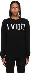 AMIRI Black Cashmere Logo Sweater