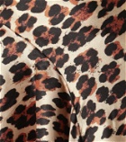 Caroline Constas Leopard-print silk-satin midi skirt