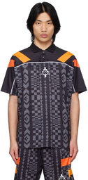 Marcelo Burlon County of Milan Black Kappa Edition AOP Folk Polo