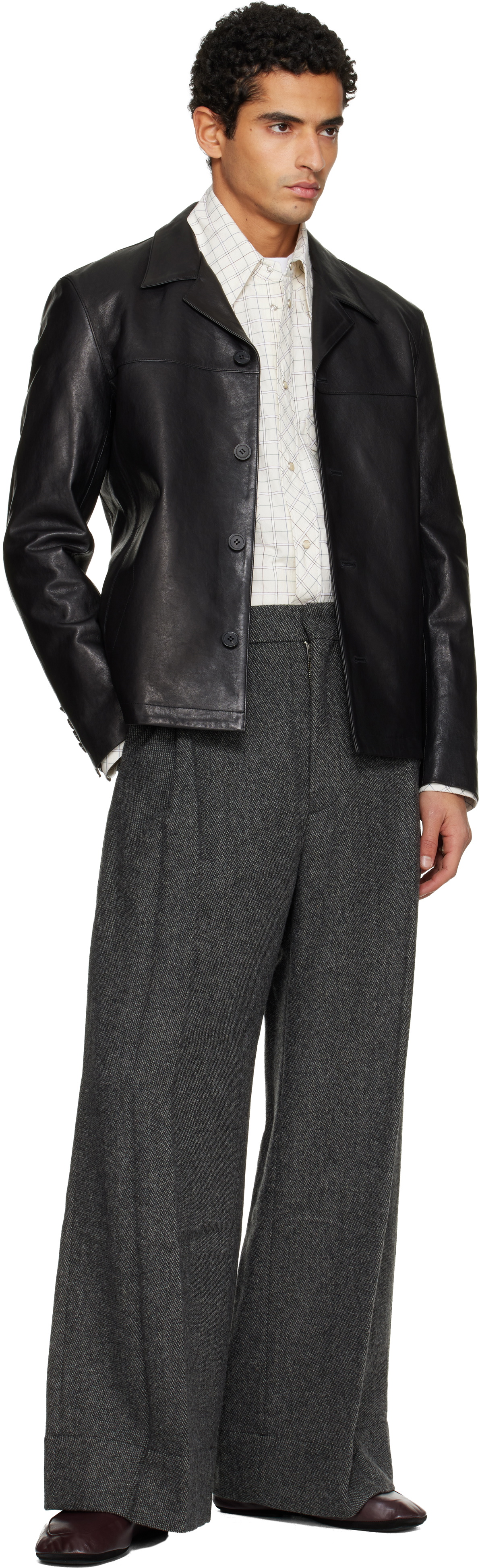 TONYWACK Black Vegetable Tanned Lamb Leather Jacket