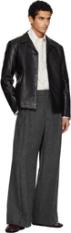 TONYWACK Black Vegetable Tanned Lamb Leather Jacket