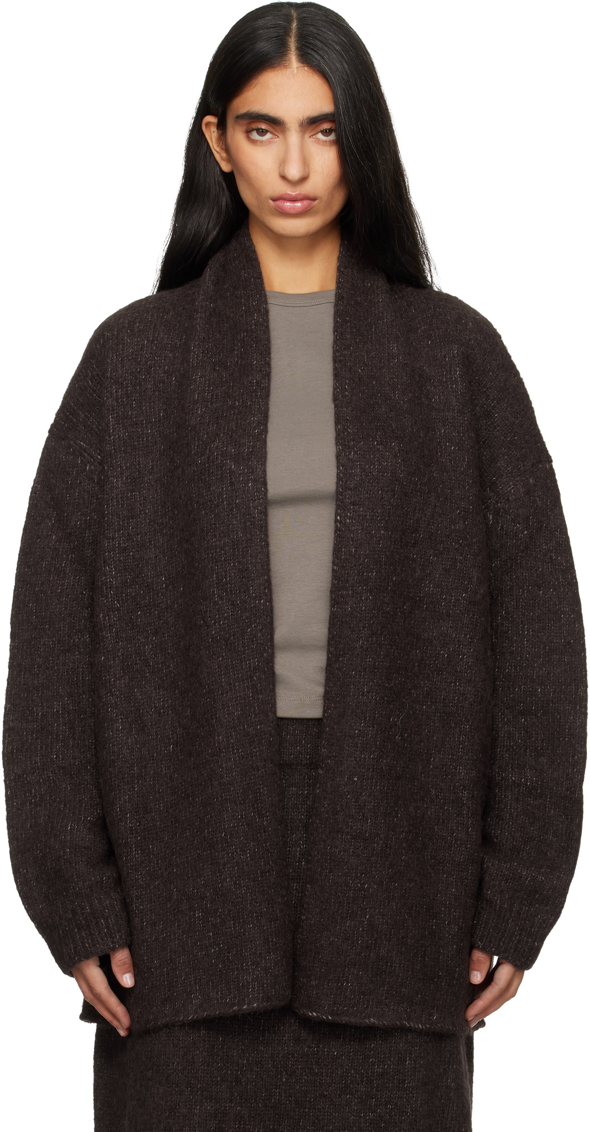 Lauren Manoogian Brown Loft Shawl Cardigan