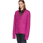 Matthew Adams Dolan Pink Mohair Oversized Cardigan