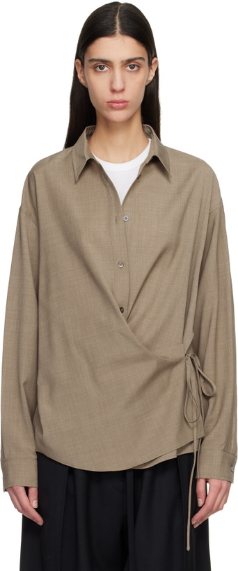 Photo: LE17SEPTEMBRE Brown Side Twisted Shirt