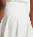 Staud Ainsley lace-trimmed cotton voile midi skirt