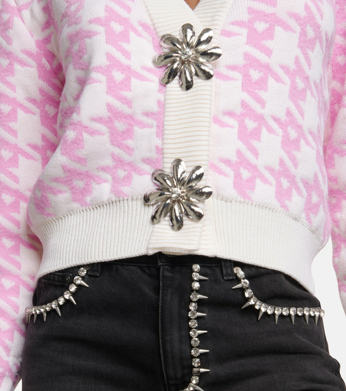 Area - Checked crop cardigan