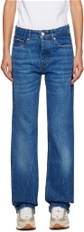 AMI Alexandre Mattiussi Blue Straight-Leg Jeans