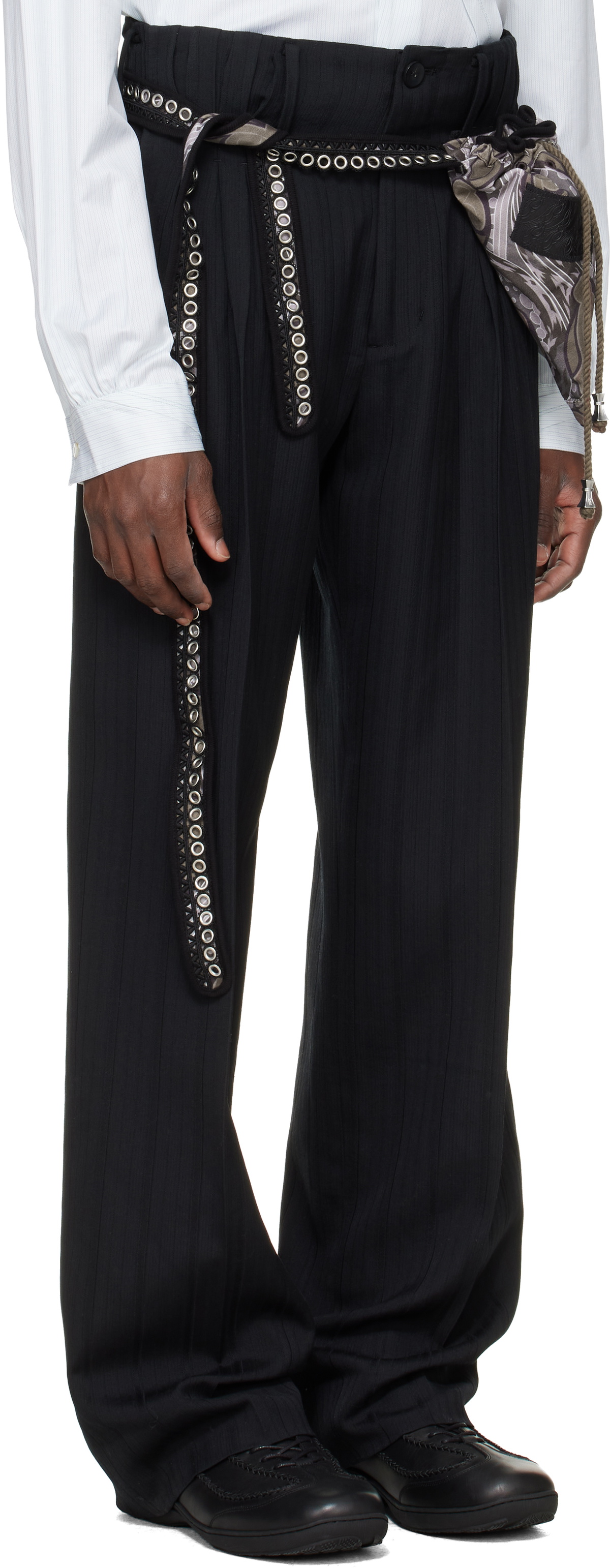 Kiko Kostadinov Black Tarhos Pleated Trousers