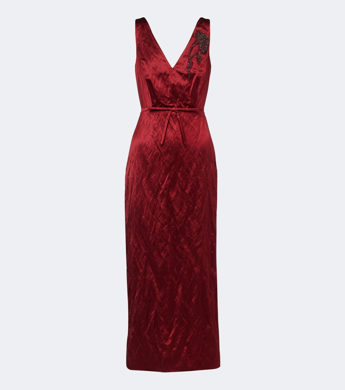 Erdem Embellished satin cocktail dress