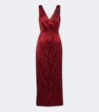 Erdem Embellished satin cocktail dress