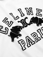 CELINE - Slim-Fit Logo-Flocked Cotton-Jersey T-Shirt - Neutrals