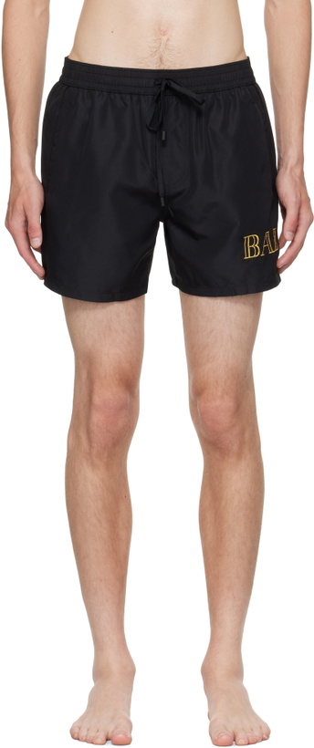 Photo: Balmain Black Logo Swim Shorts