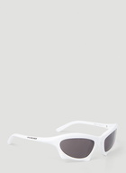 Bat Rectangle Sunglasses in White