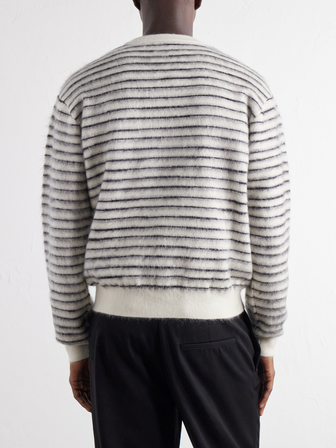 TOM FORD - Striped Mohair-Blend Sweater - White