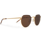 Dick Moby - Agadir Round-Frame Gold-Tone Metal and Tortoiseshell Acetate Sunglasses - Brown