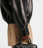 Miu Miu Logo leather jacket