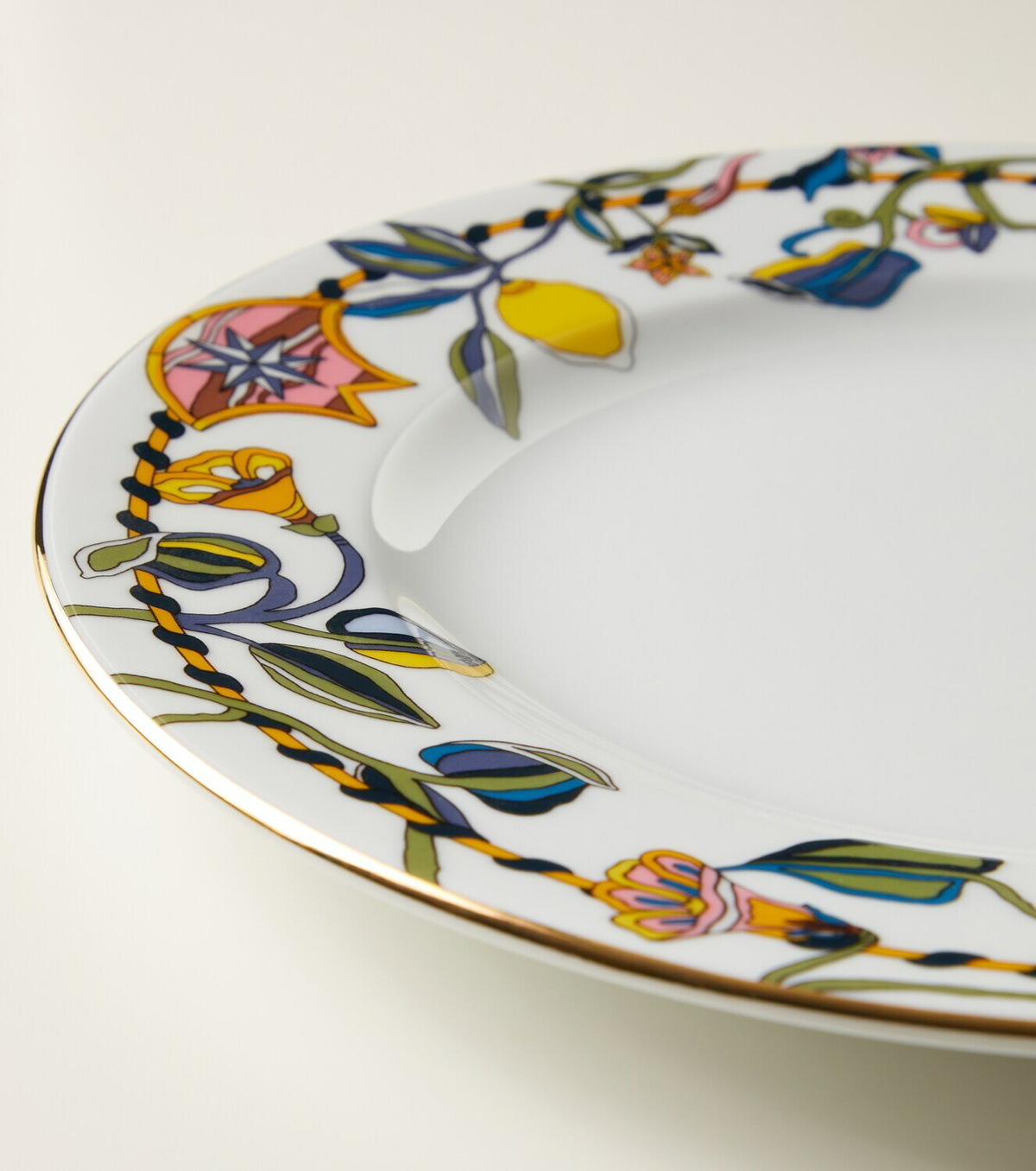 La DoubleJ Borboni White set of 2 porcelain dinner plates