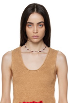 Tanner Fletcher White & Brown Daisy Necklace