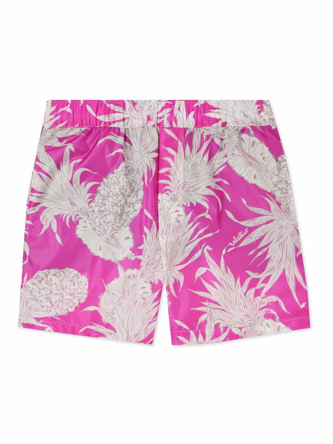 Photo: Valentino Garavani - Sunsurf Straight-Leg Mid-Length Printed Swim Shorts - Pink