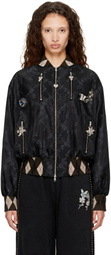 Chopova Lowena Black Crescent Bomber Jacket