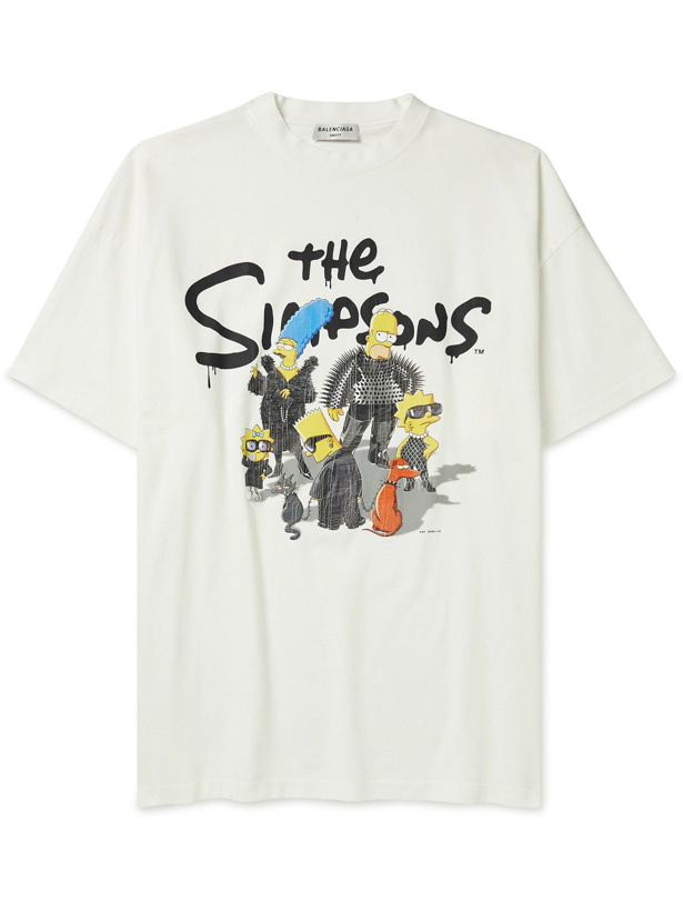 Photo: Balenciaga - The Simpsons Oversized Printed Cotton-Blend Jersey T-Shirt - White