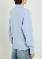 Rohe Compact Wool and Cashmere-blend Polo top Light Blue
