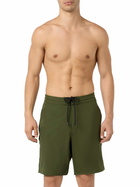 MC2 Saint Barth Military Green Long Stretch Comfort Surf Swim Shorts