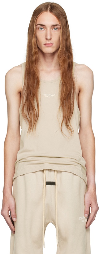 Photo: Fear of God ESSENTIALS Taupe Bonded Tank Top