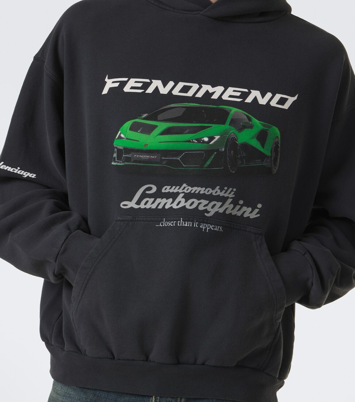 Balenciaga x Lamborghini printed cotton jersey hoodie