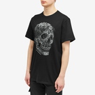 Alexander McQueen Men's Crystal Skull Print T-Shirt in Black/White