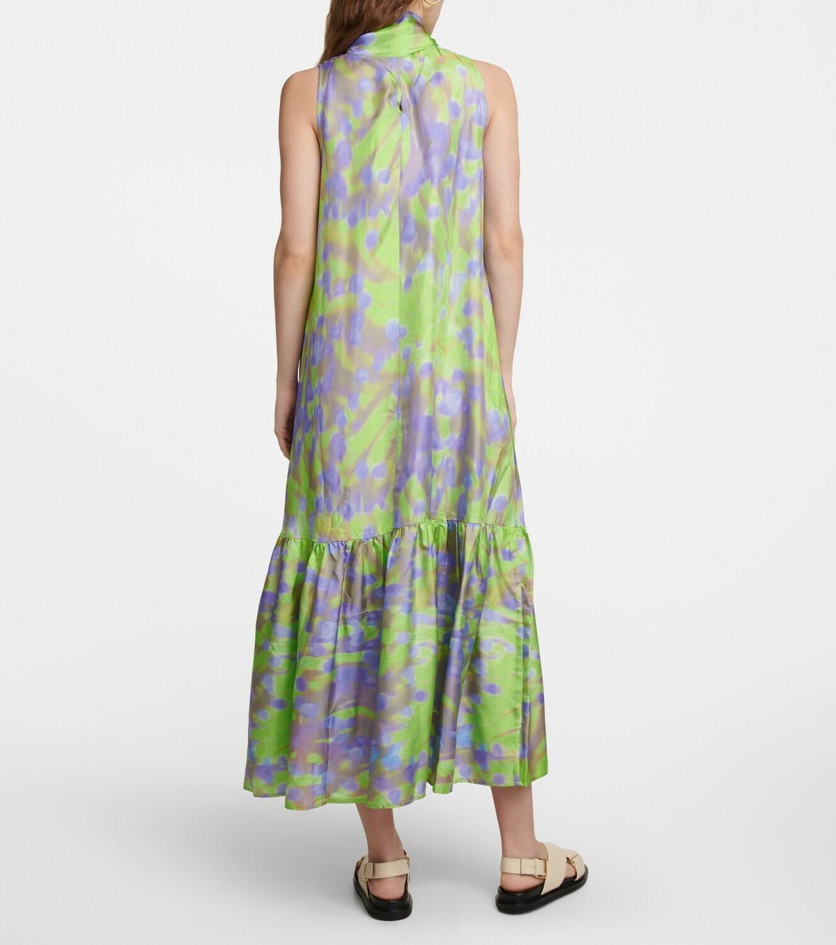 Asceno Oslo silk twill maxi dress