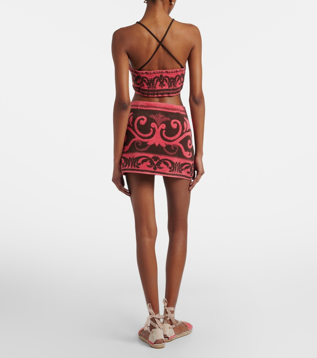 Valentino Cotton terry jacquard miniskirt