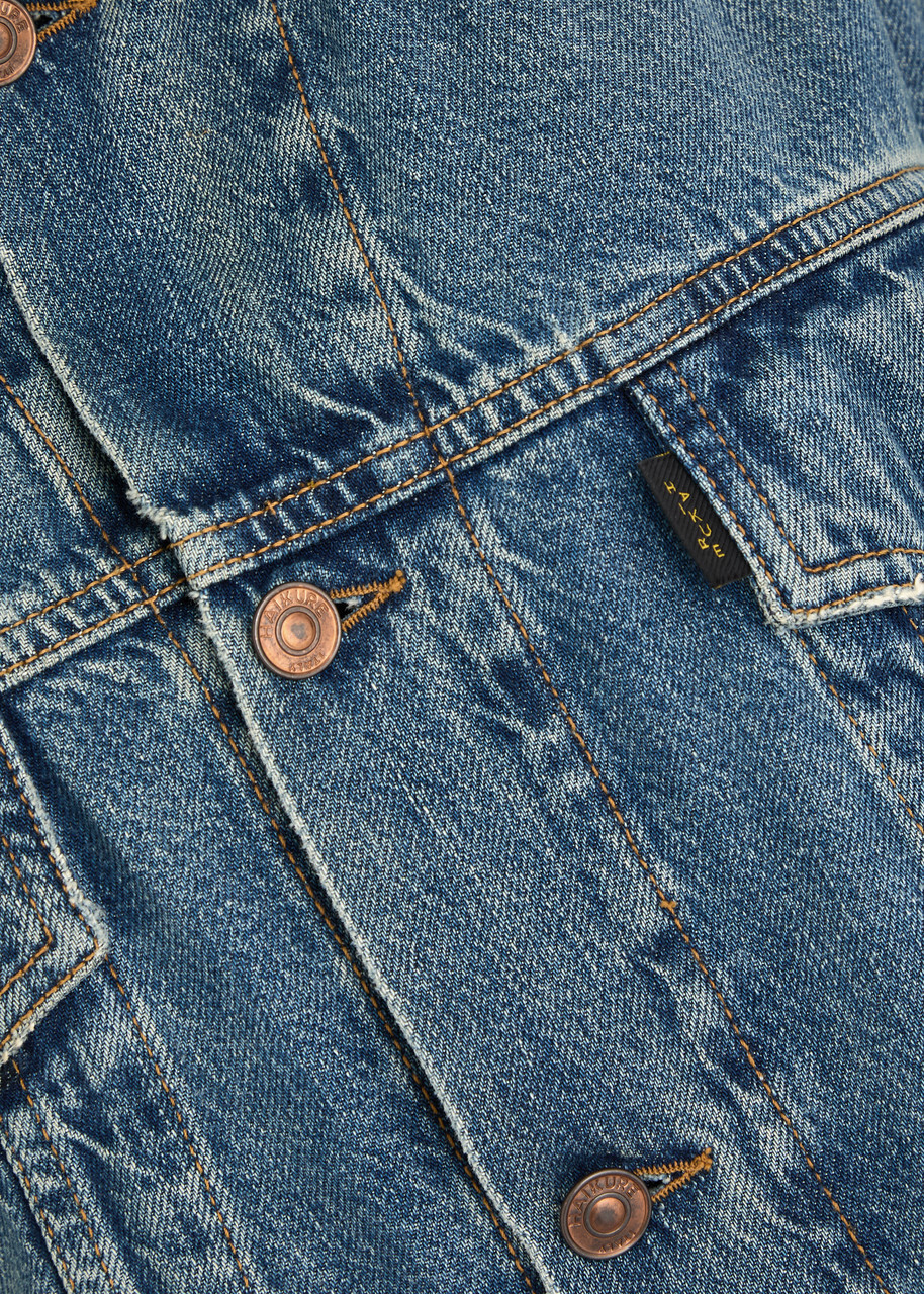 Haikure Janet Distressed Denim Jacket Blue Haikure