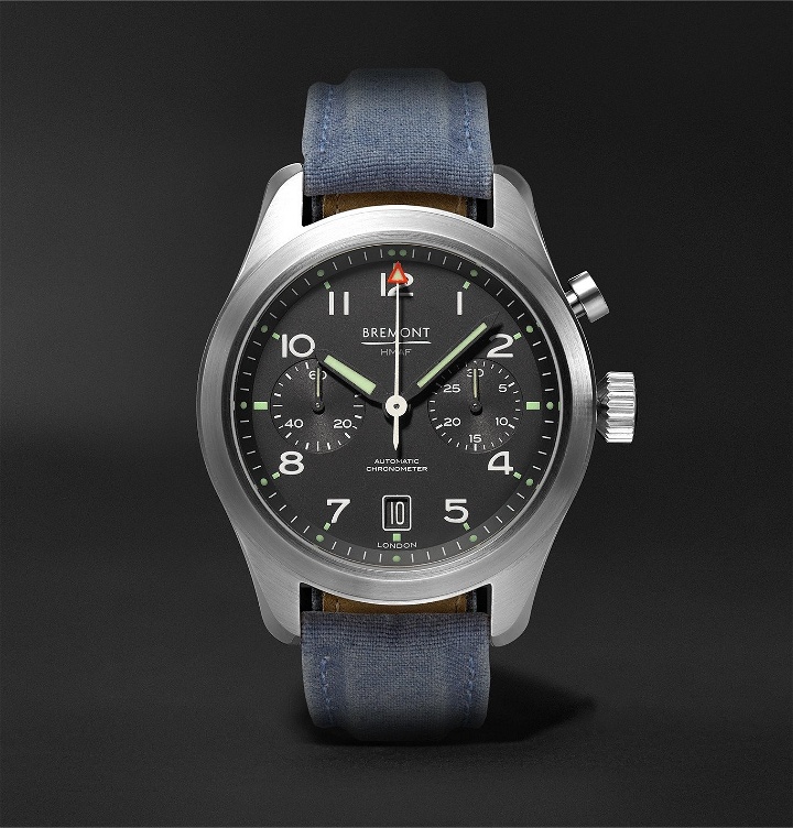 Photo: Bremont - Arrow Automatic Chronograph 42mm Stainless Steel and Sailcloth Watch - Black