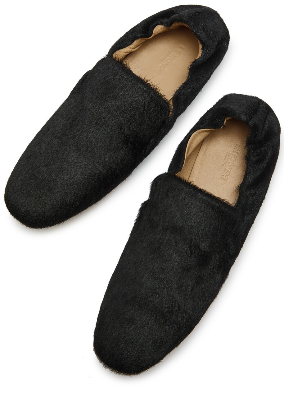 LE Monde Beryl Orlando Calf-hair Loafers Black