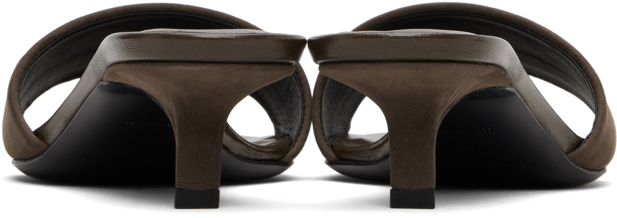 Loulou de Saison Brown Sarafina Kitten Mule Heeled Sandals