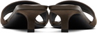Loulou de Saison Brown Sarafina Kitten Mule Heeled Sandals