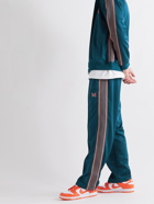 NEEDLES - Logo-Embroidered Webbing-Trimmed Cotton-Blend Velour Sweatpants - Green
