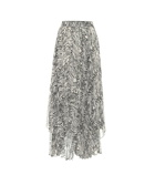 Isabel Marant - Alena zebra-print silk-blend midi skirt