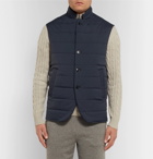 Loro Piana - Windstorm Suede-Trimmed Quilted Shell Gilet - Men - Navy