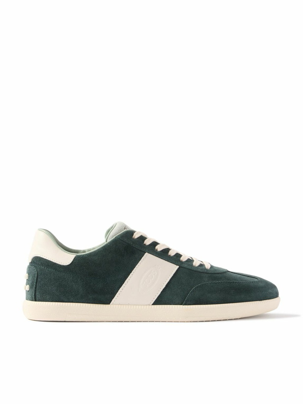 Photo: Tod's - Tabs Leather-Trimmed Suede Sneakers - Green