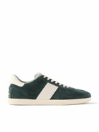 Tod's - Tabs Leather-Trimmed Suede Sneakers - Green